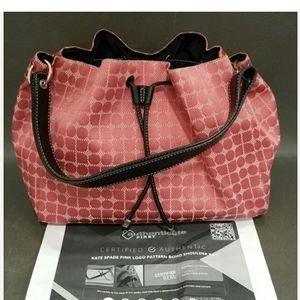 Kate Spade Pink Polka-dot Canvas Tote